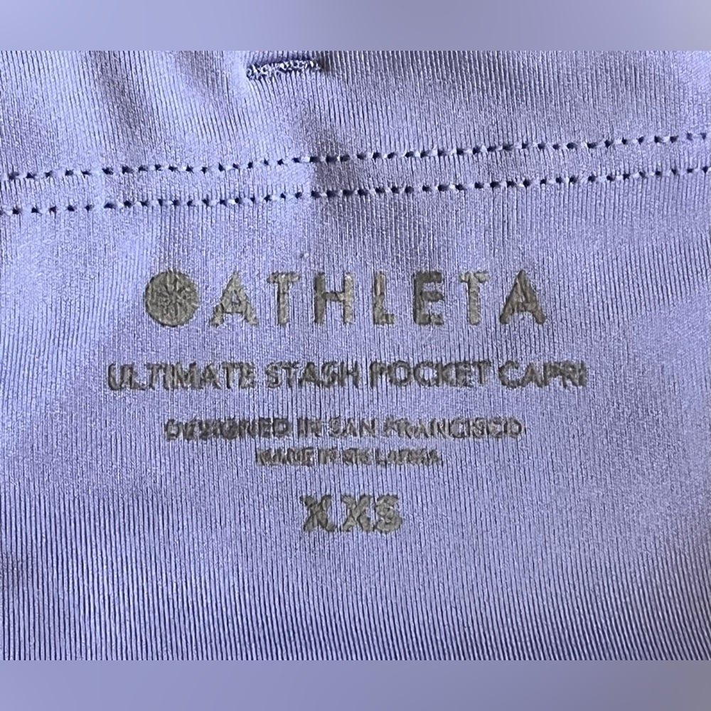 Athleta Lavender Ultimate Stash Pocket Capri Leggings Women’s Size XXS - Picture 7 of 16